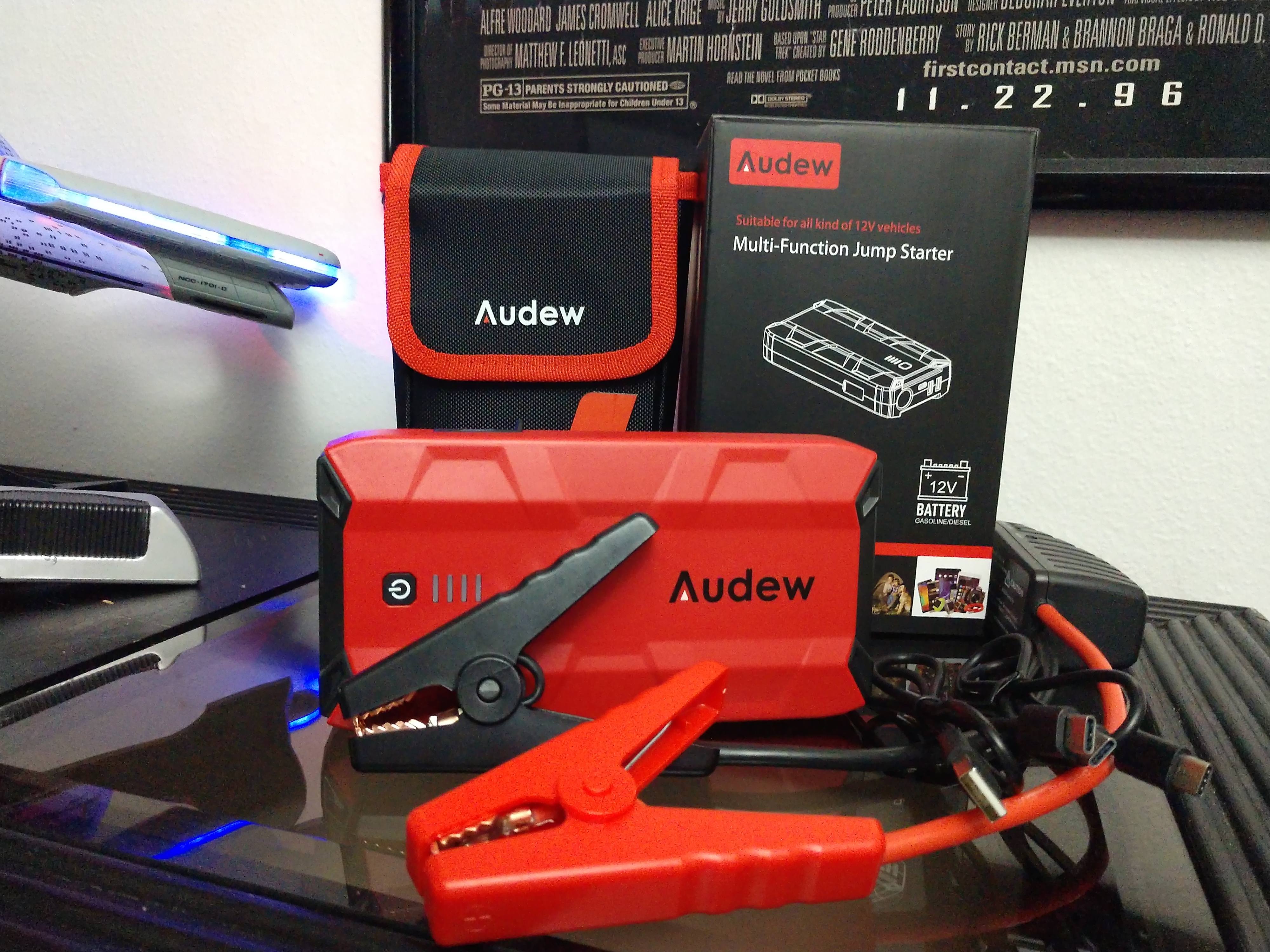 Audew 1000a peak portable sales car jump starter